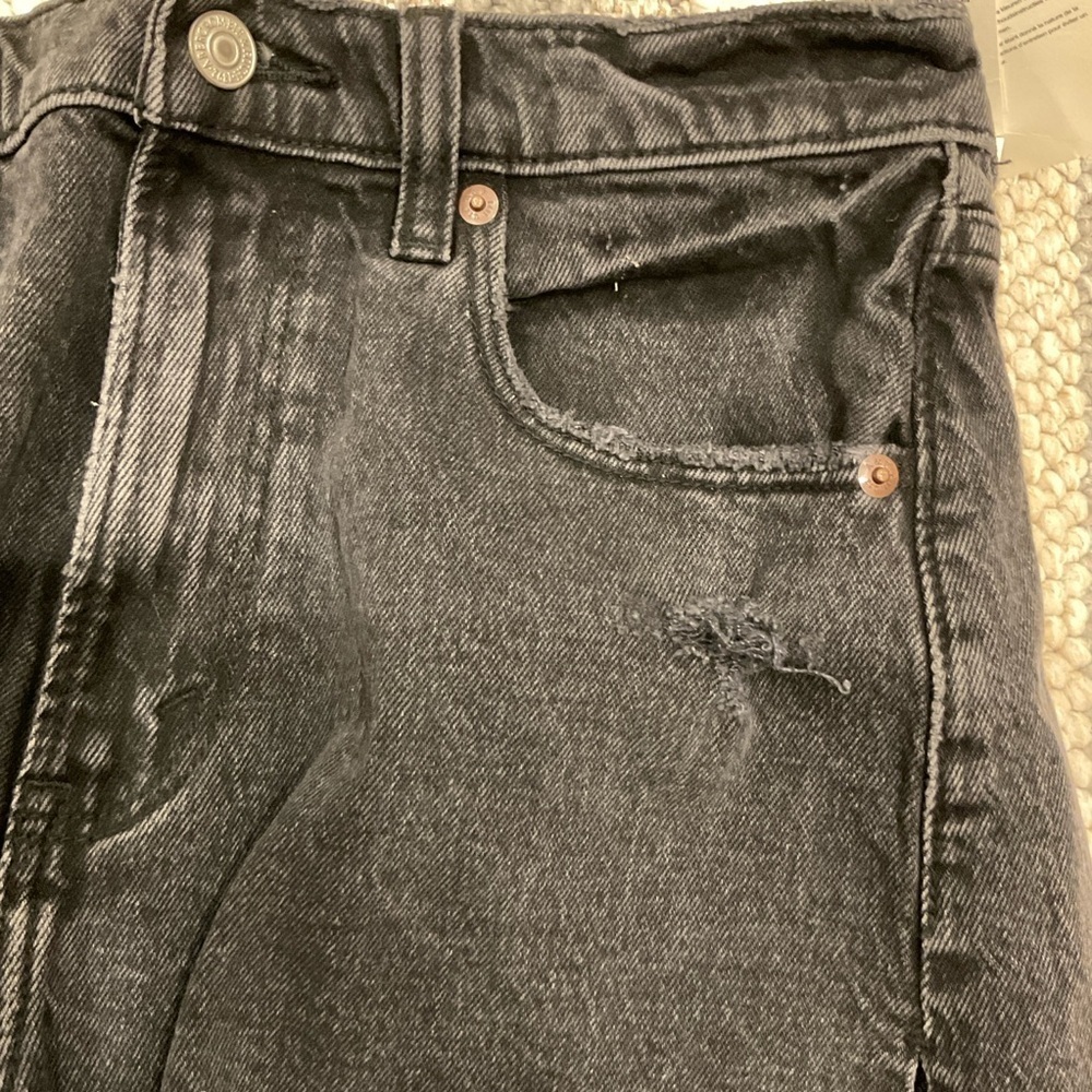 NWT Abercrombie & Fitch Distressed Mini Short Fringe Zip Fly Black Size 27 - Picture 5 of 16